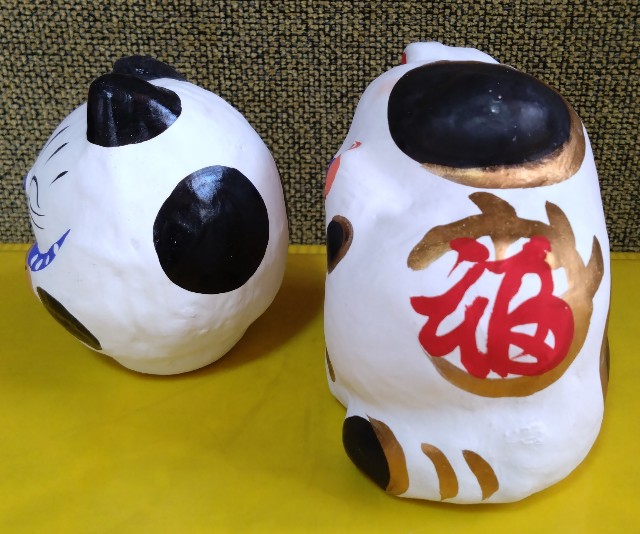 招き猫14の3【福島】三春張子 - 郷土玩具/招き猫十八番