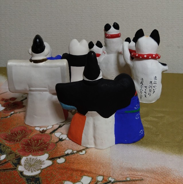 招き猫1の4・25の5【京都・滋賀】伏見人形・小幡人形 - 郷土玩具