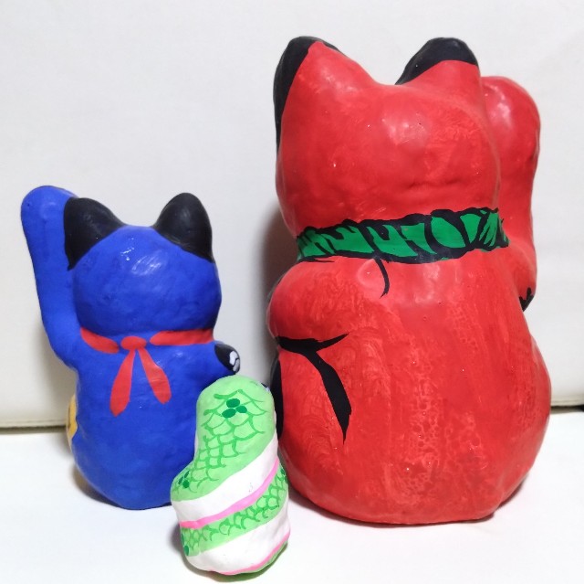 ヴィンテージ 張子の招き猫 郷土玩具 招き猫100の8【埼玉】春日部張子/玩古庵 - 郷土玩具/招き猫十八番