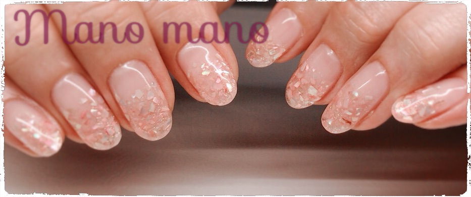 シェルで芝桜ネイル Mano Mano ジェルネイル エステ