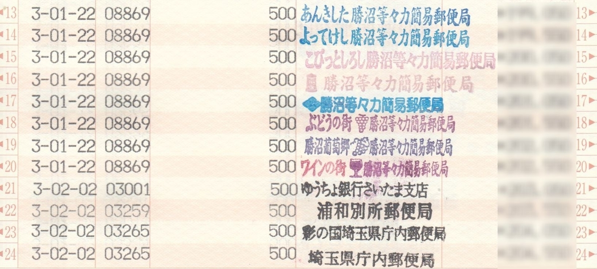 通帳ゴム印 宝印を求めて 21年前半 1月 5月 郵便局めぐり 風景印と旅行貯金と旧線路情報 通帳ゴム印 宝印を求めて 21年前半 1月 5月 郵便局めぐり 風景印と旅行貯金と旧線路情報