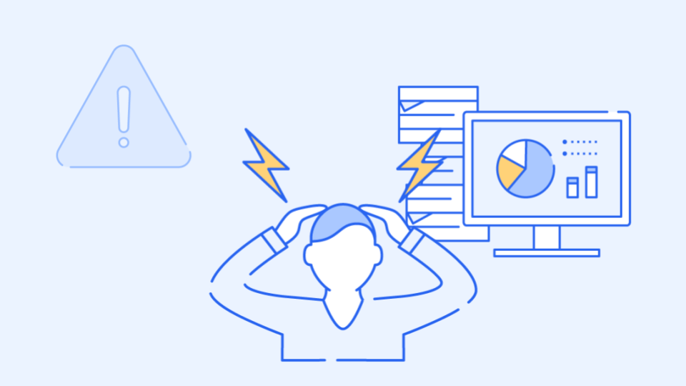 積み上がったタスクの前にパニックを起こす人。
