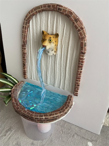 野獣 壁泉 ジオラマ ドールハウス ガーデン