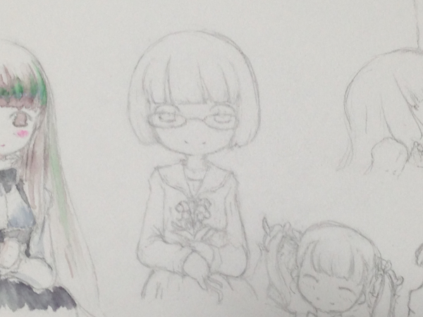 透明水彩でかわいいイラストを描きたい 練習中です Mariring