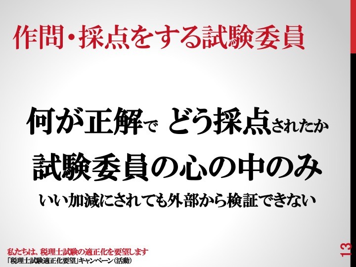 13 作問・採点をする試験委員 13 作問・採点をする試験委員