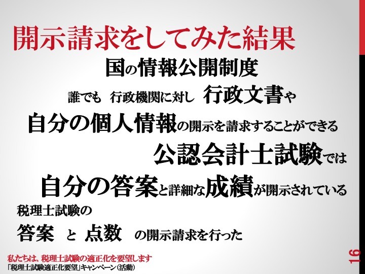 16 開示請求をしてみた結果 16 開示請求をしてみた結果