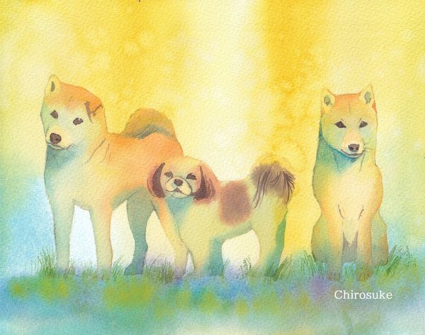 水彩画 先輩たち＋SUZURI - ちろとまろんの水彩画