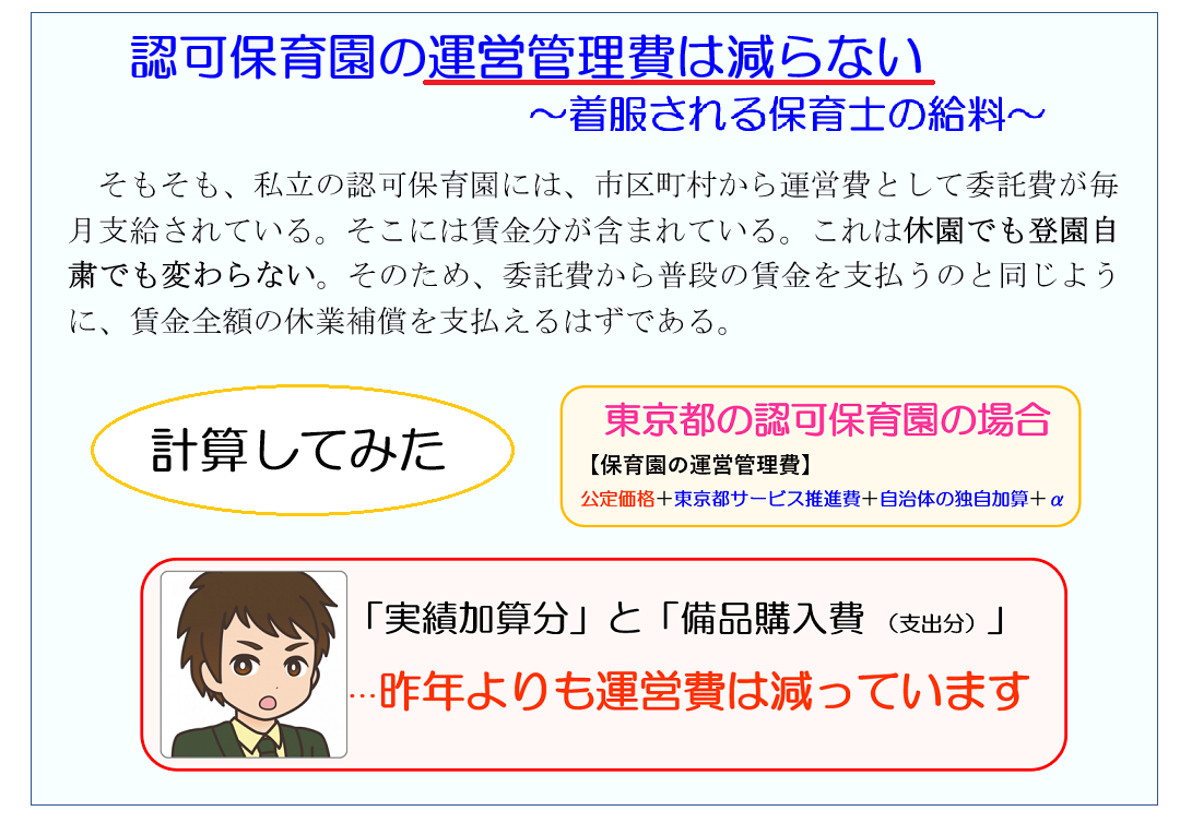 コロナで保育園の運営費は変わらない