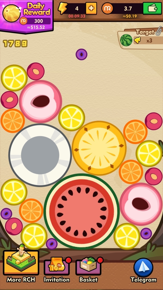 無料で仮想通貨がもらえる落ちものゲーム・Fruit Tycoon（フルーツタイクーン）サービス終了のお知らせ まるいの日記