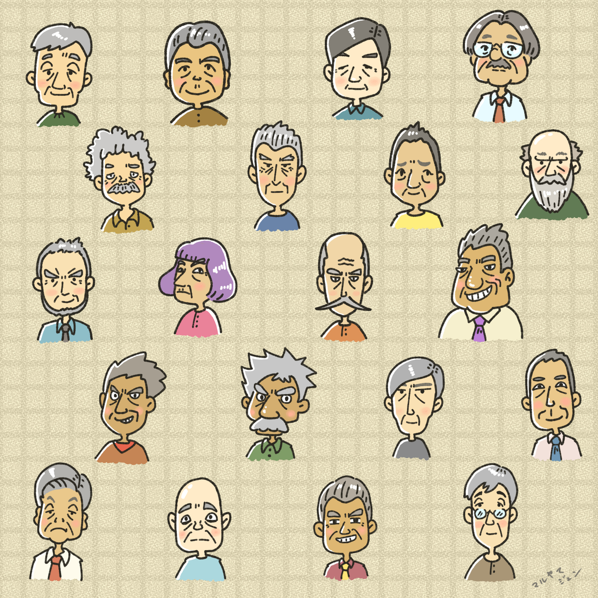 おじさん壁紙 マル虫絵日記