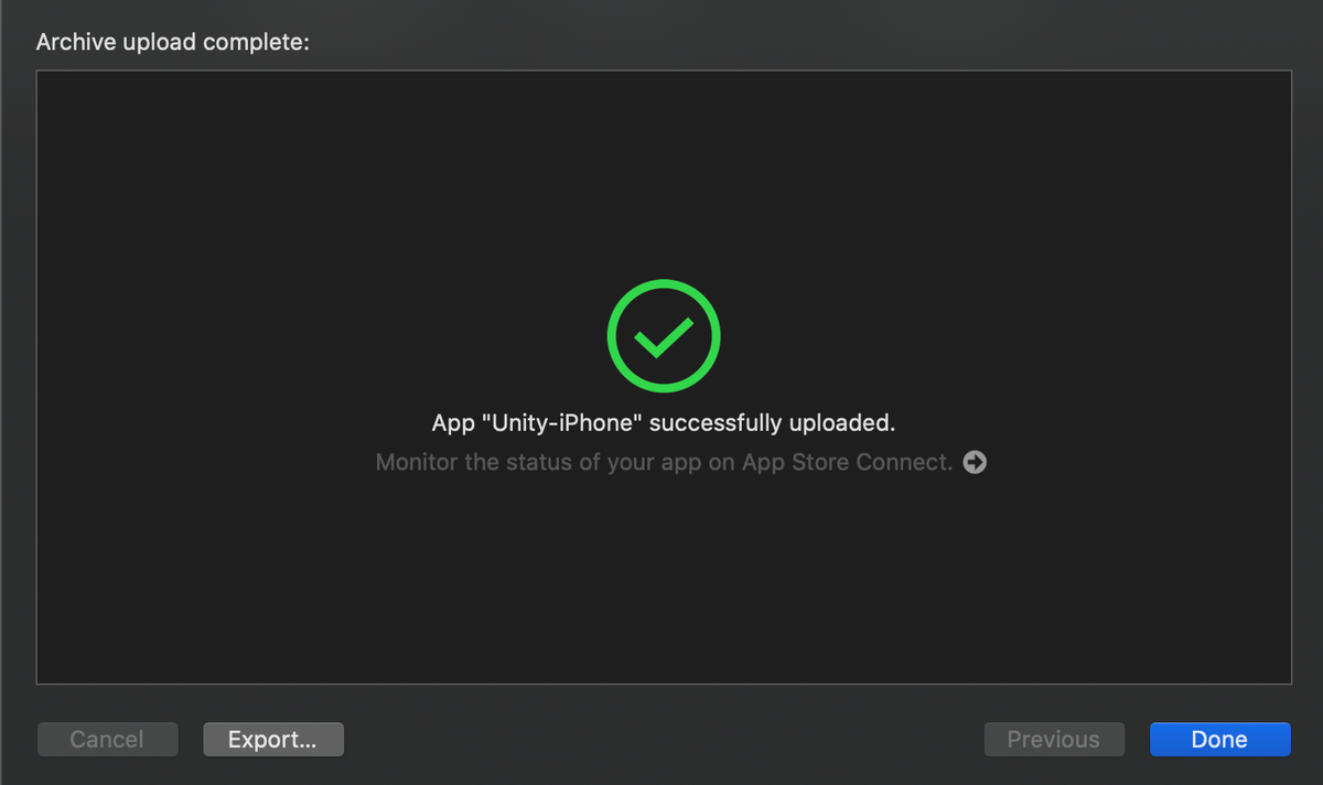 iosリリースアップロード完了