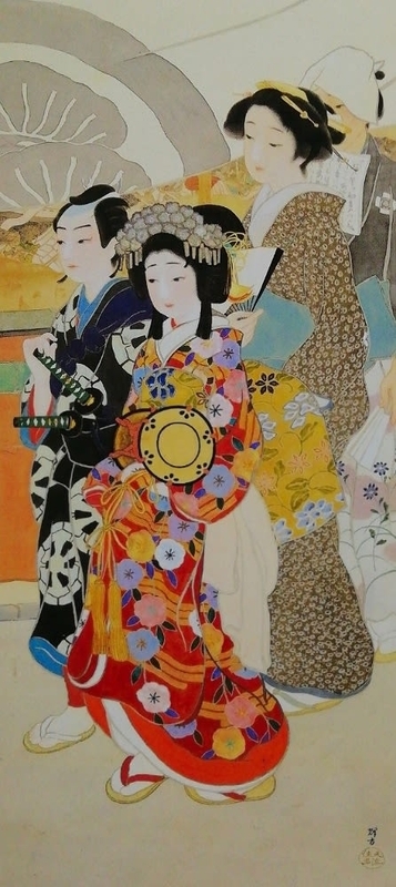 絵画に描かれた着物と小袖姿 ～池田輝方・蕉園夫妻が描いた画を