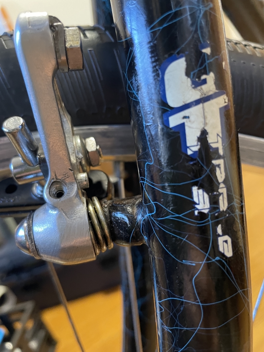 オールドMTBでパパチャリ作成 その4 前後ブレーキの取り付け - Maruraba