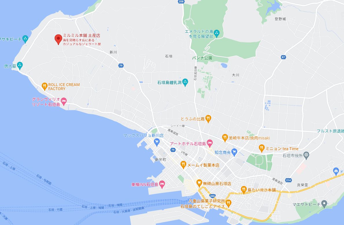 石垣島ミルミル本舗マップ