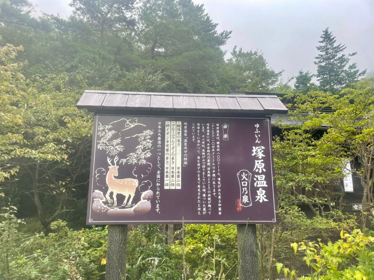 塚原温泉の看板