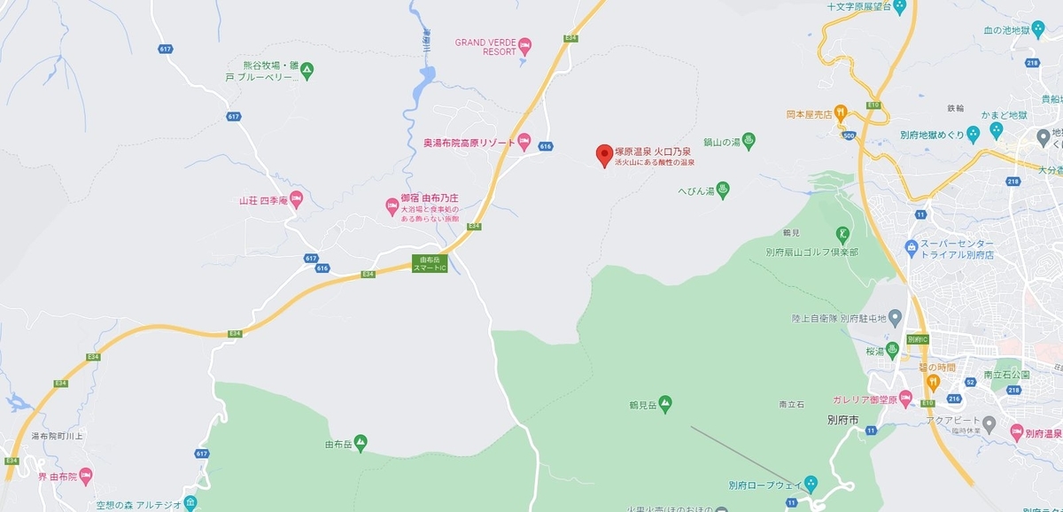 塚原温泉のマップ