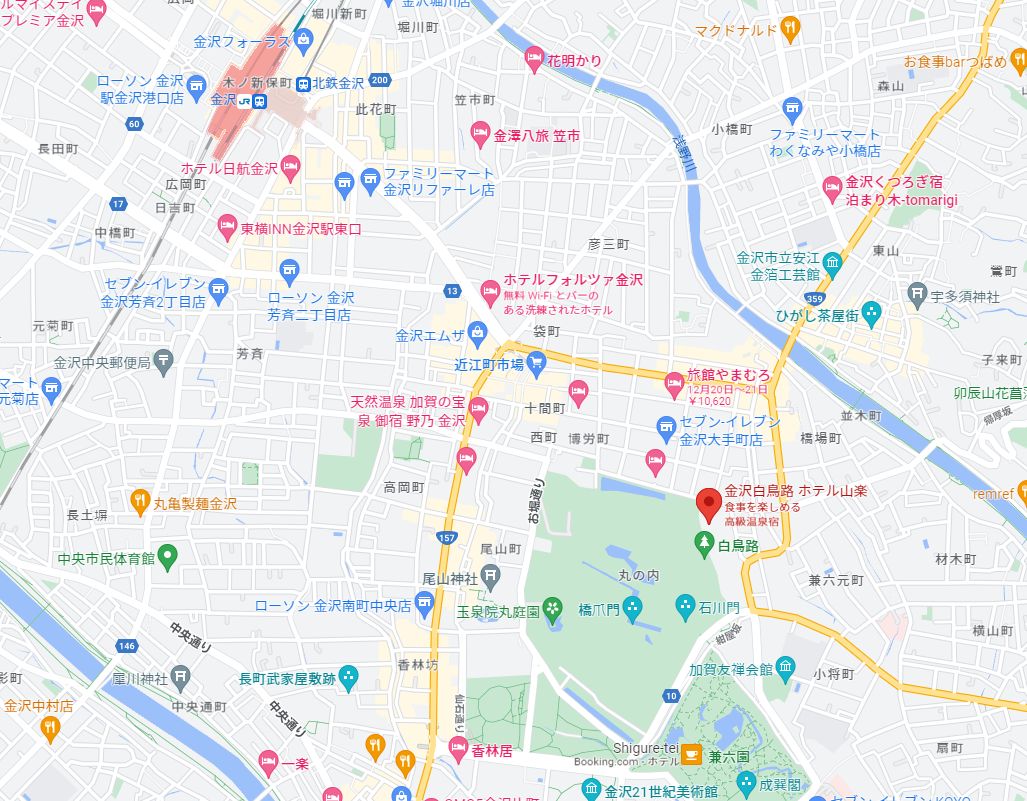 ホテル山楽のマップ