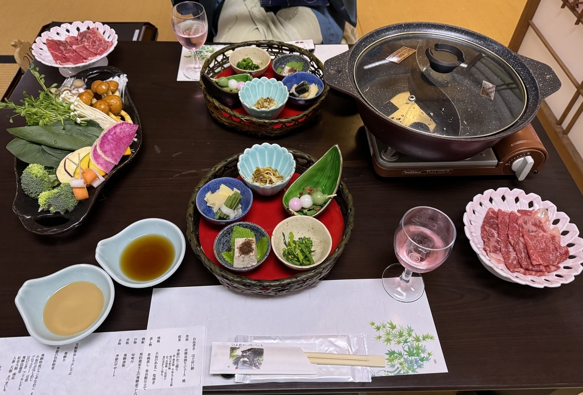 上から撮った夕食一覧