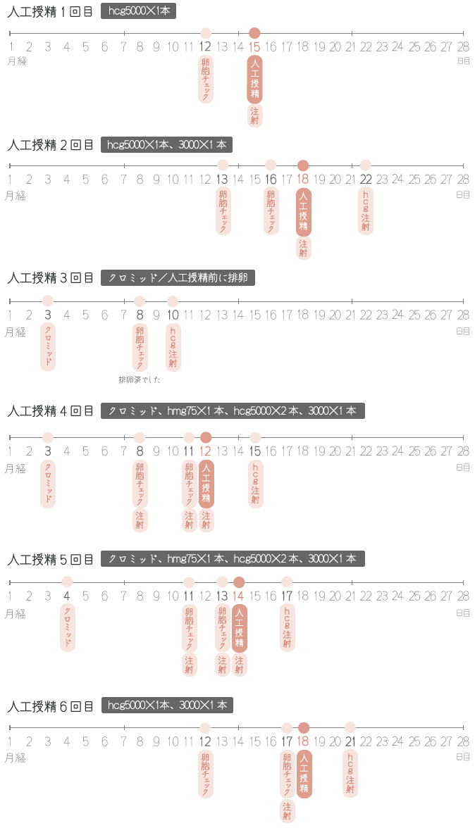 人工授精周期の通院スケジュール