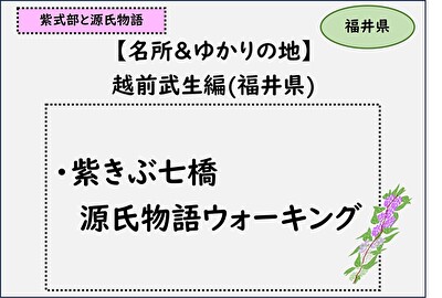 サムネイル,光る君へ,紫きぶ七橋,武生の町並みウォーキングと源氏物語