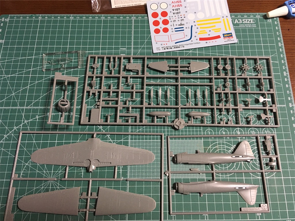1/72 零式艦上戦闘機21型(1)［ハセガワ］ - masakichi's blogプラモ