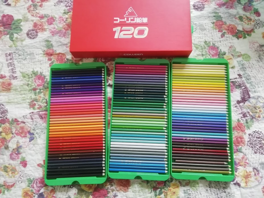 コーリン色鉛筆が届きました ただいま試し塗りの最中です 沖縄おばばの節約生活と塗り絵日記