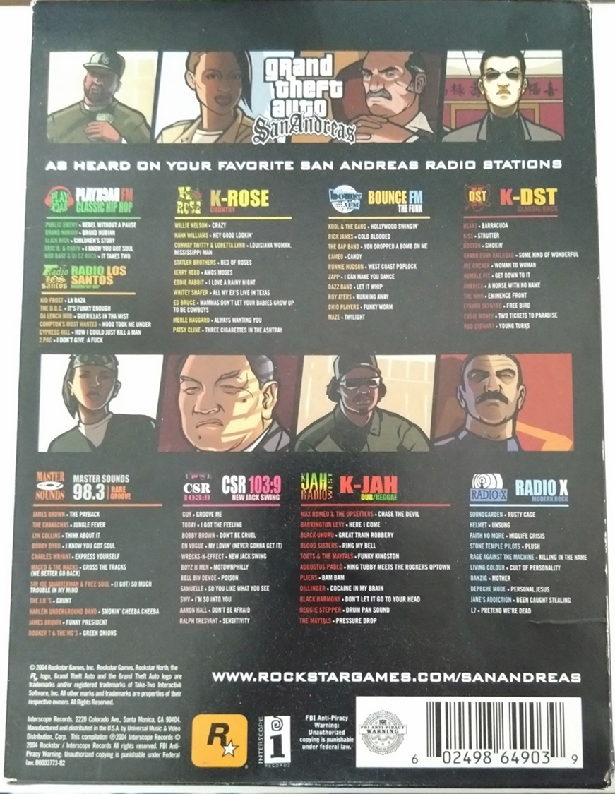 Grand Theft Auto San Andreas Official Soundtrack by Various