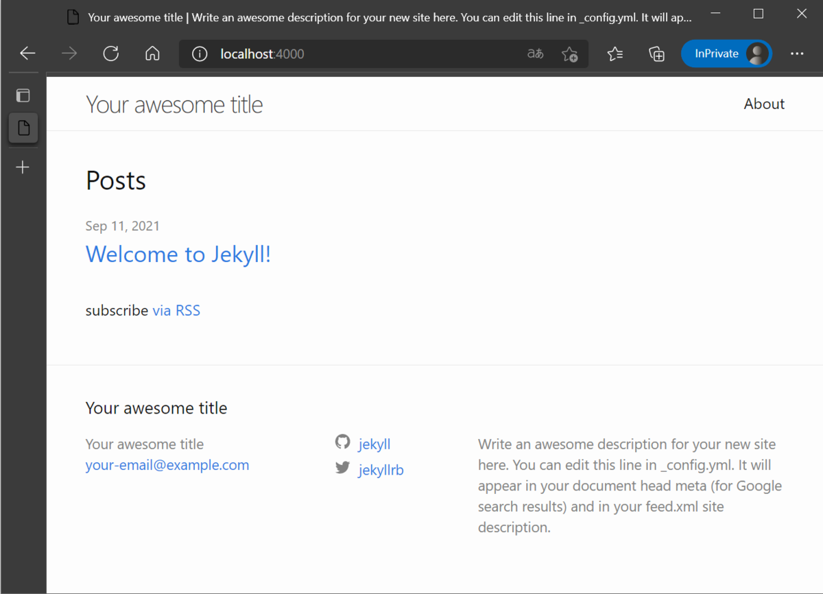 VSCode の Remote - Containers で Jekyll の開発環境を作る - ツナ缶雑記