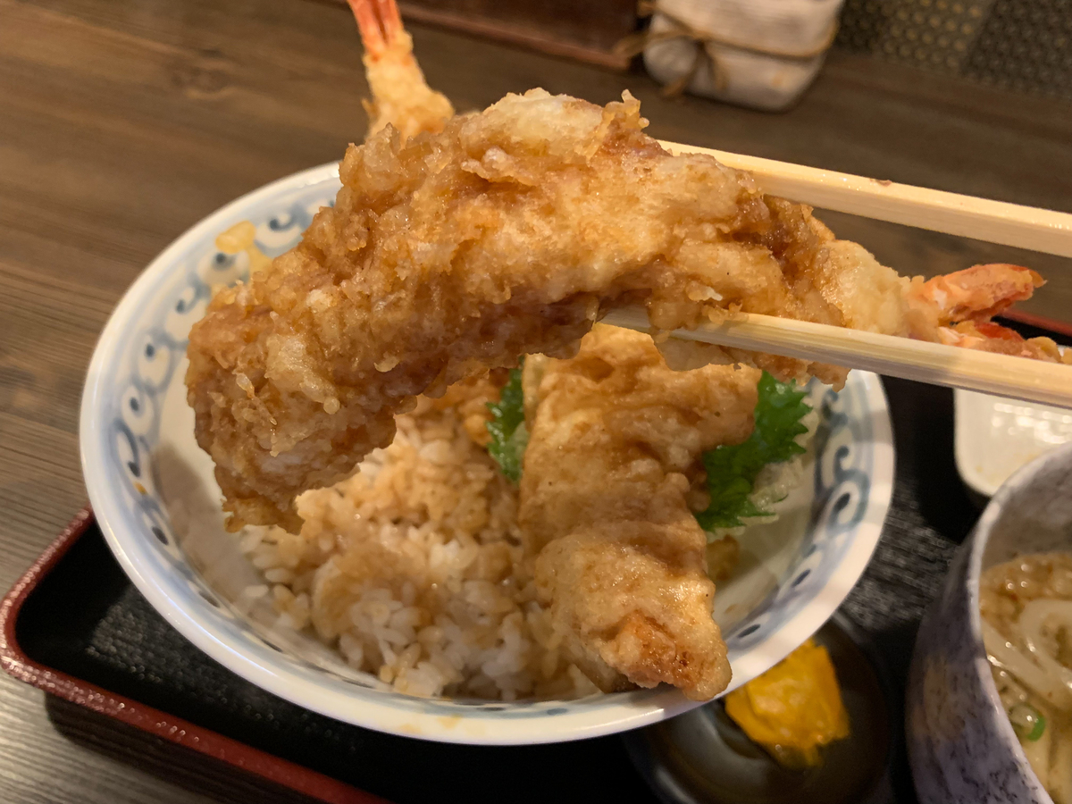 あまくさ丼丼フェア2022 釜焼鳥本舗おやひなや 天草大王と大海老天丼&天草あおさうどん