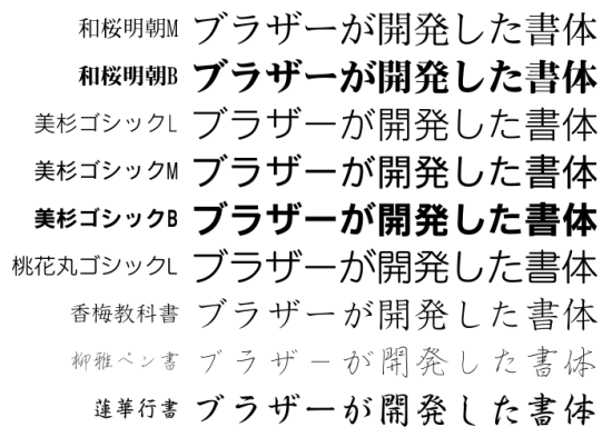 ブラザーの書体
