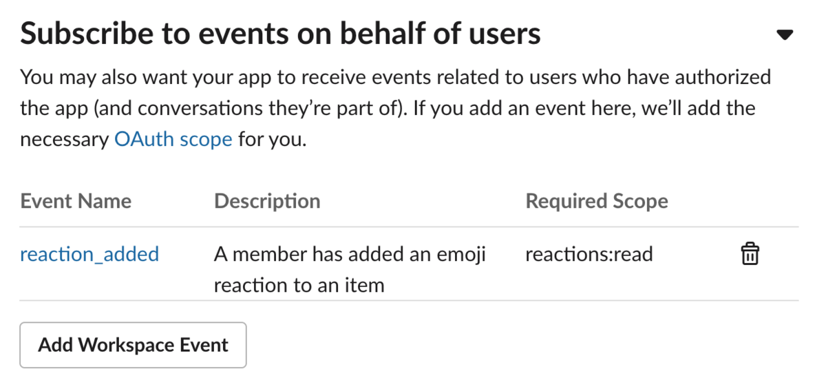 Subscribe to events on behalf of users