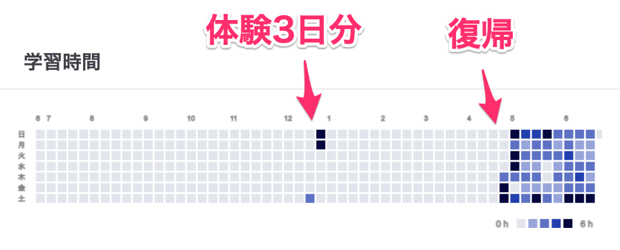 mashymのフィヨルドブートキャンプ学習時間