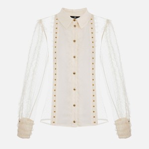 チュール&amp;レースブラウス