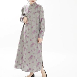 クラゲ刺繡ワンピース