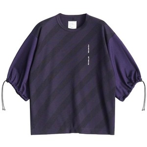 バイアスライン柄ジャガードTシャツ