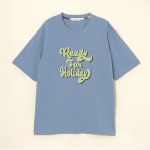 ブルーのグラフィックTシャツ