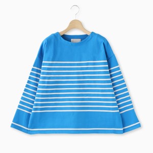 ブルーのボーダー柄カットソー