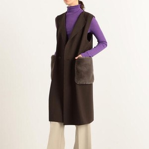 ファーポケットジレ