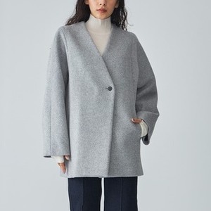 【Kate Spade 】ウール100% 赤　ロングコート　Aライン　ノーカラー Kate Spade 】ウール100% 赤 ロングコート Aライン ノーカラー