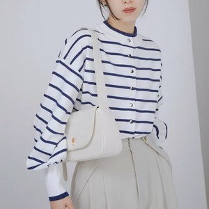 PINUE ピヌエ ストライプギャザービスチェ (GRAY) ストライプギャザー