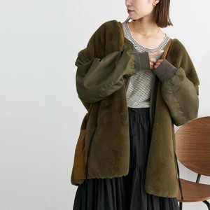 ファー切り替えジャケット