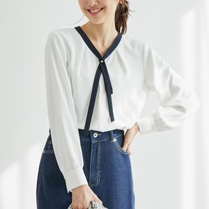 配色リボンブラウス 配色リボンブラウス