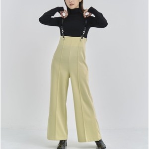 サスペンダー付きワイドリブパンツ