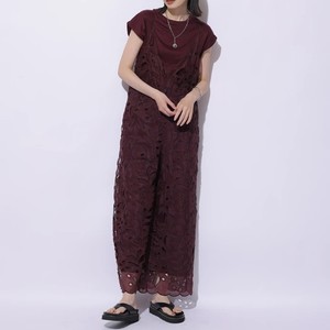 刺繍レースサロペット