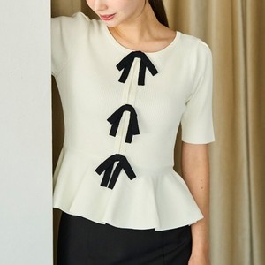 アプワイザーリッシェ 袖リボンレイヤードリブニット 2025新作