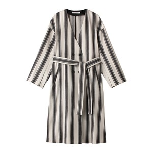 ストライプ柄コート