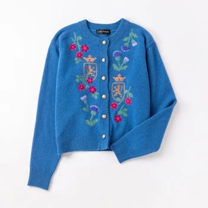 刺繍ニットカーディガン