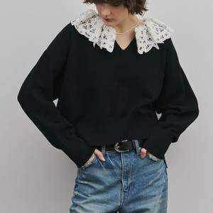 レースカラーニット
