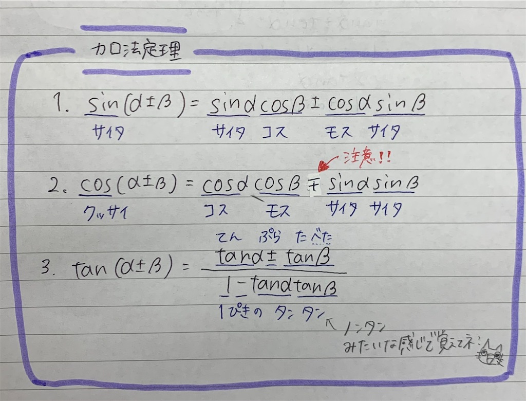 二 倍角 の 公式 覚え 方
