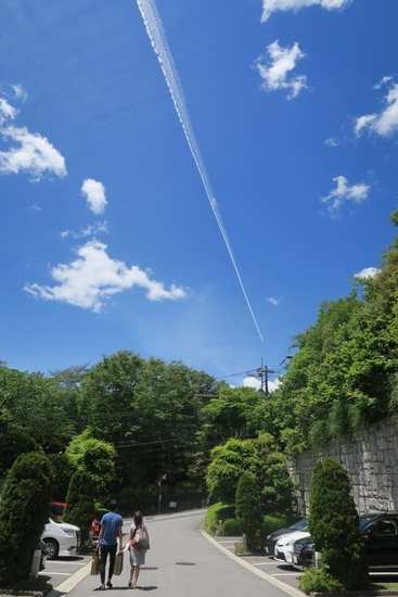 箱根の宿の駐車場